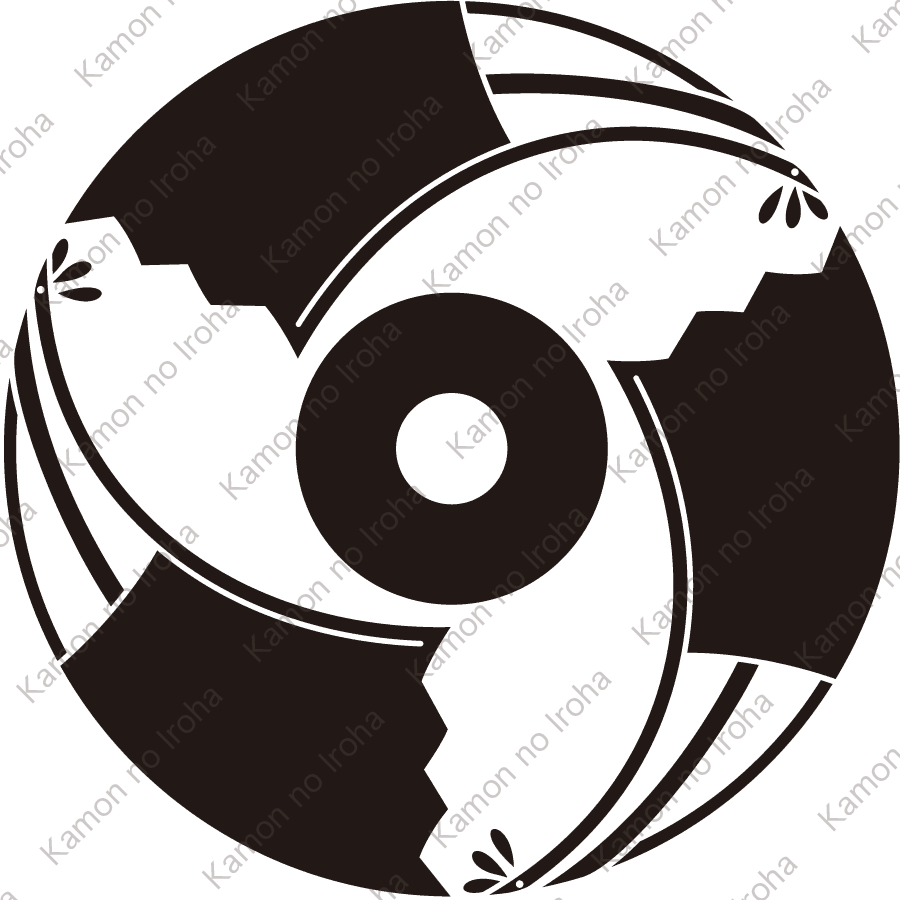 三つ雁木扇に蛇の目紋