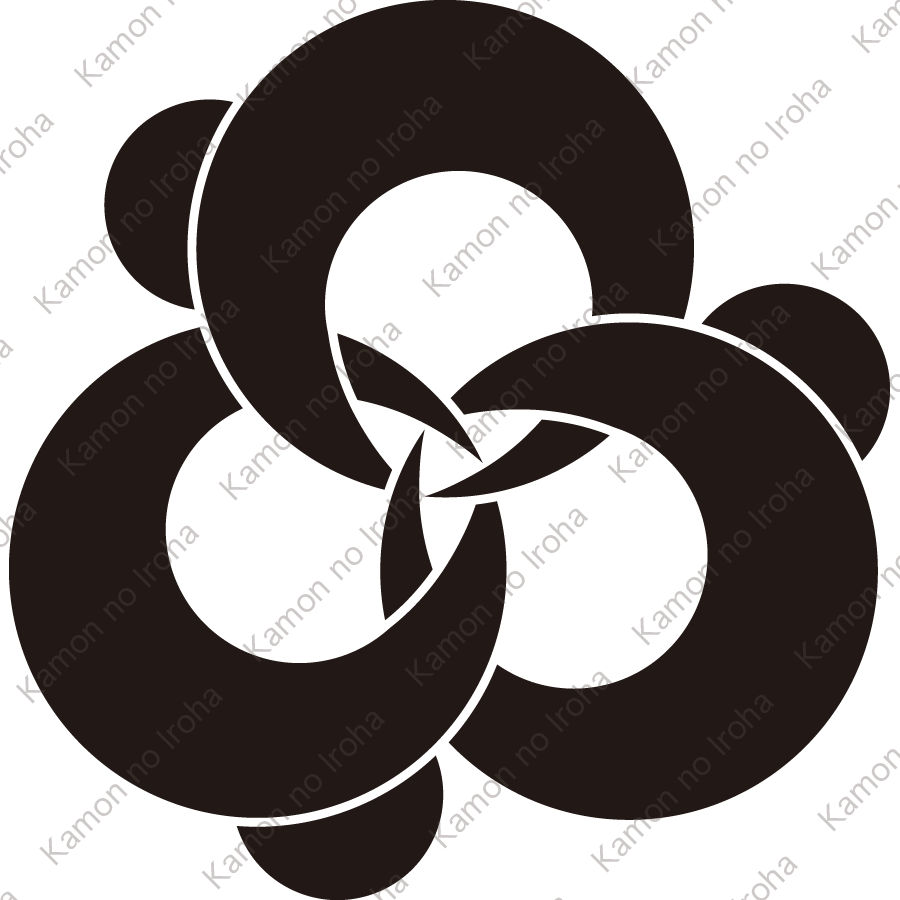 三つ組み括り猿紋