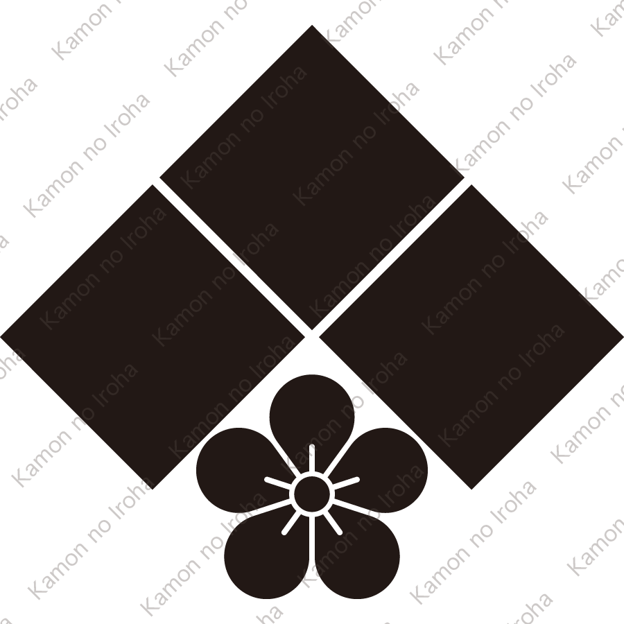 三つ石に梅の花紋