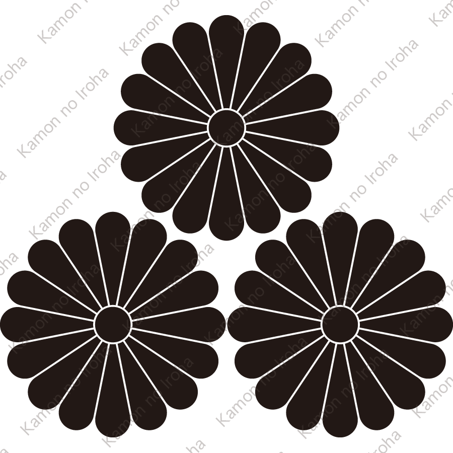 三つ十六葉菊紋