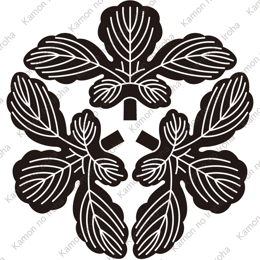 尻合せ三つ梶の葉紋