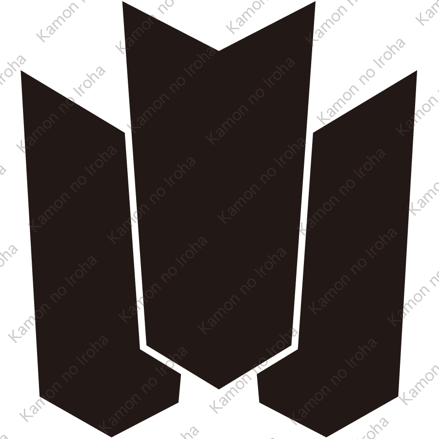 三つ重ね並び矢筈紋