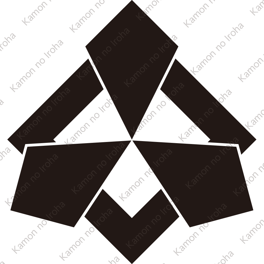 三つ剣に重ね隅立て角紋