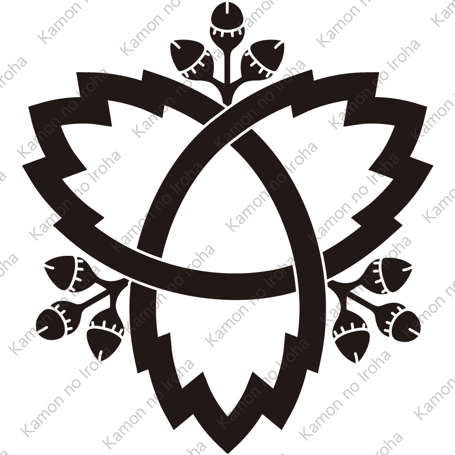 実付き鬼結び柏紋