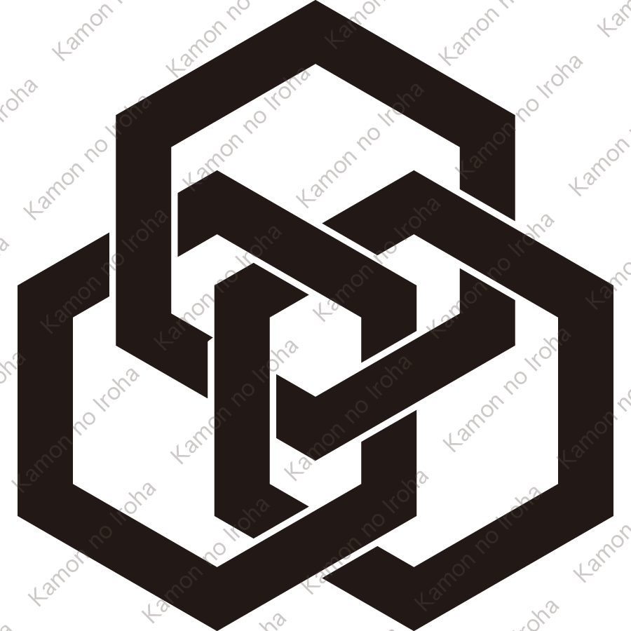 三つ組み合い一重亀甲紋