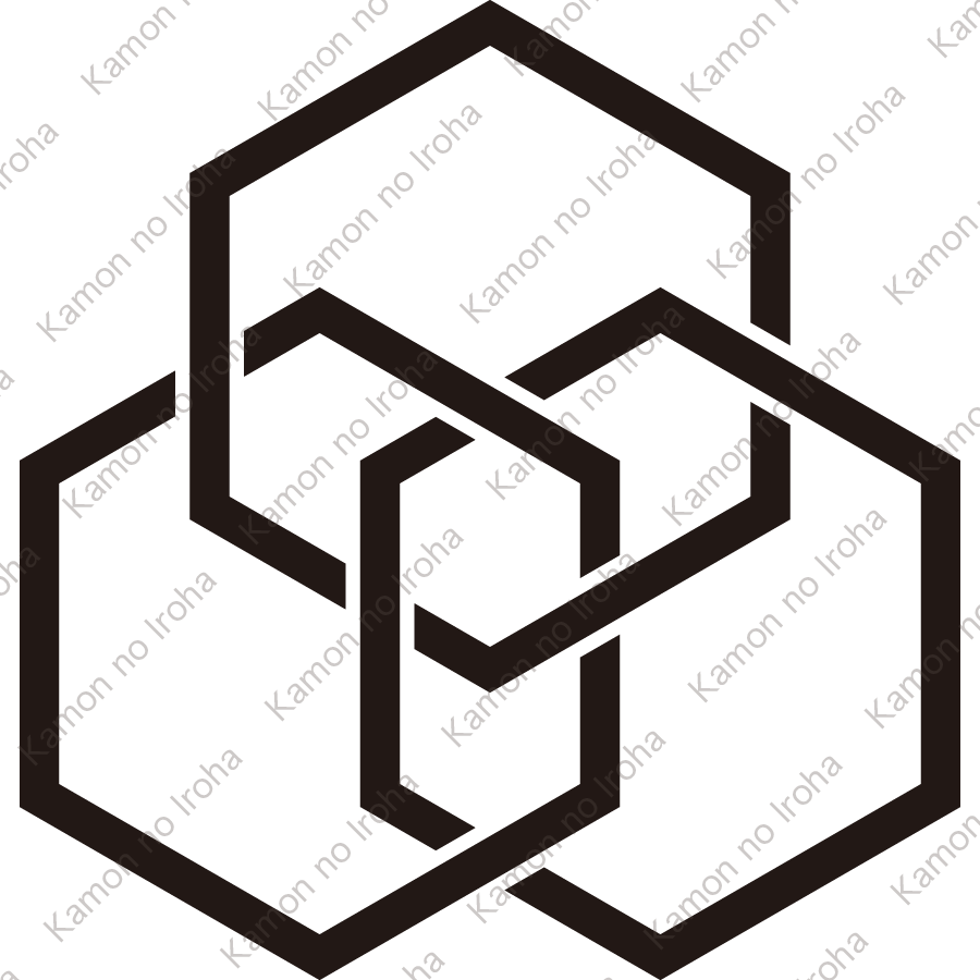 三つ組み合い細一重亀甲紋