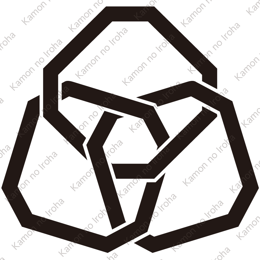 三つ組み合い隅切り角紋