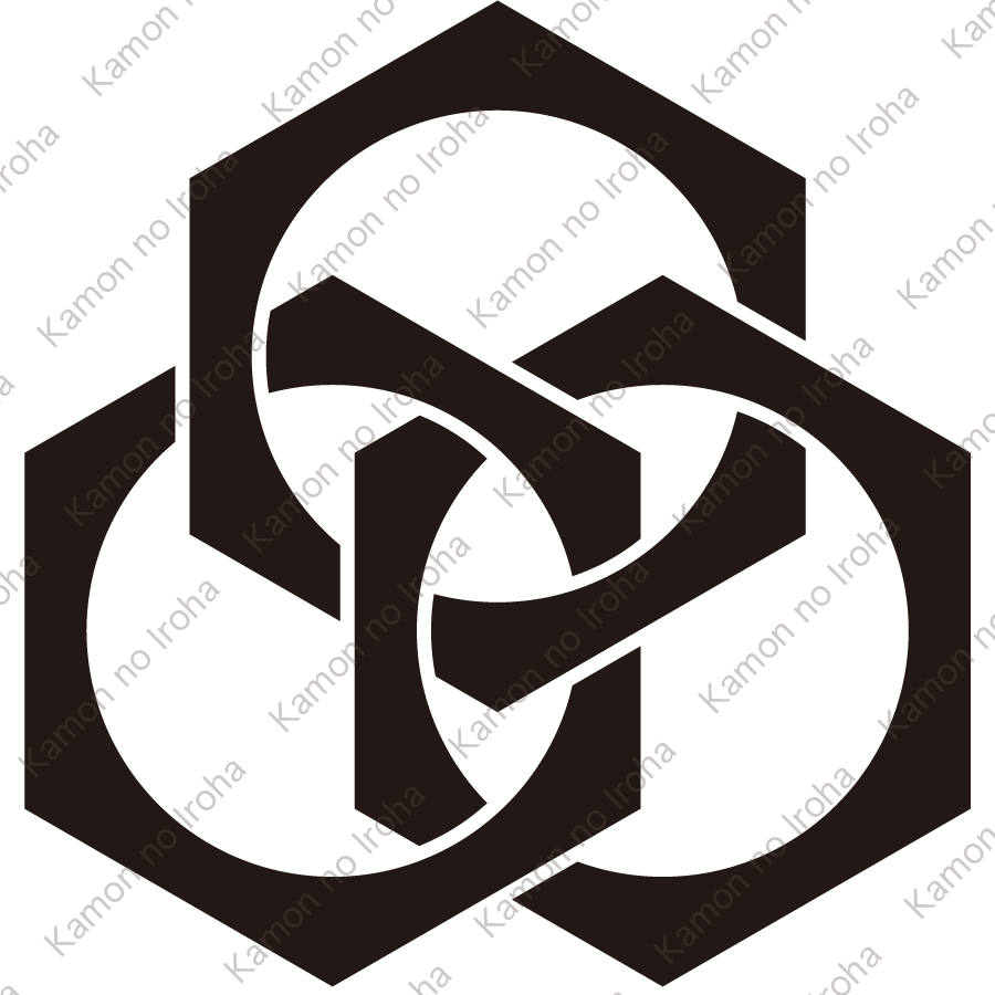 三つ組み合い鉄砲亀甲紋