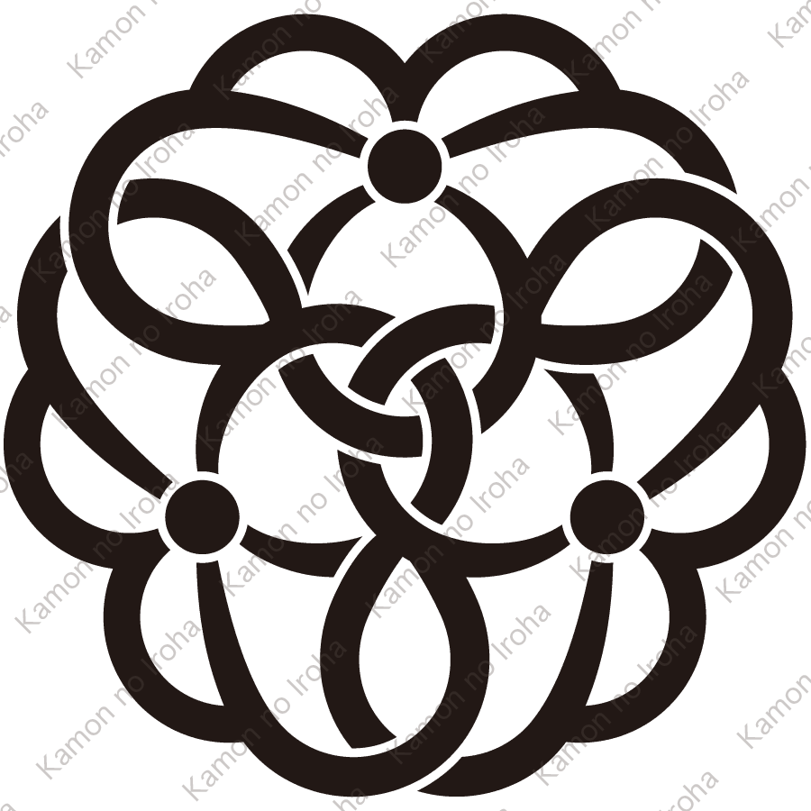 三つ組み光琳蔦紋