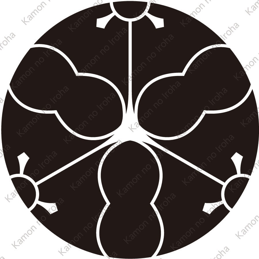 三つ組み割り片喰紋