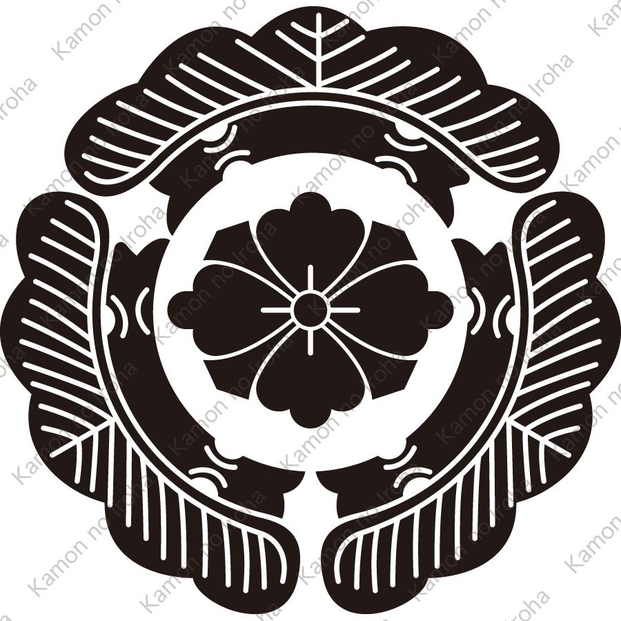 三つ松に剣花菱紋