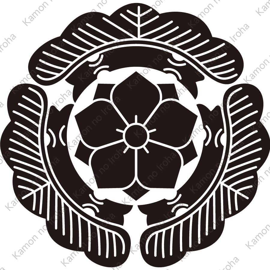 三つ松に八重桔梗紋