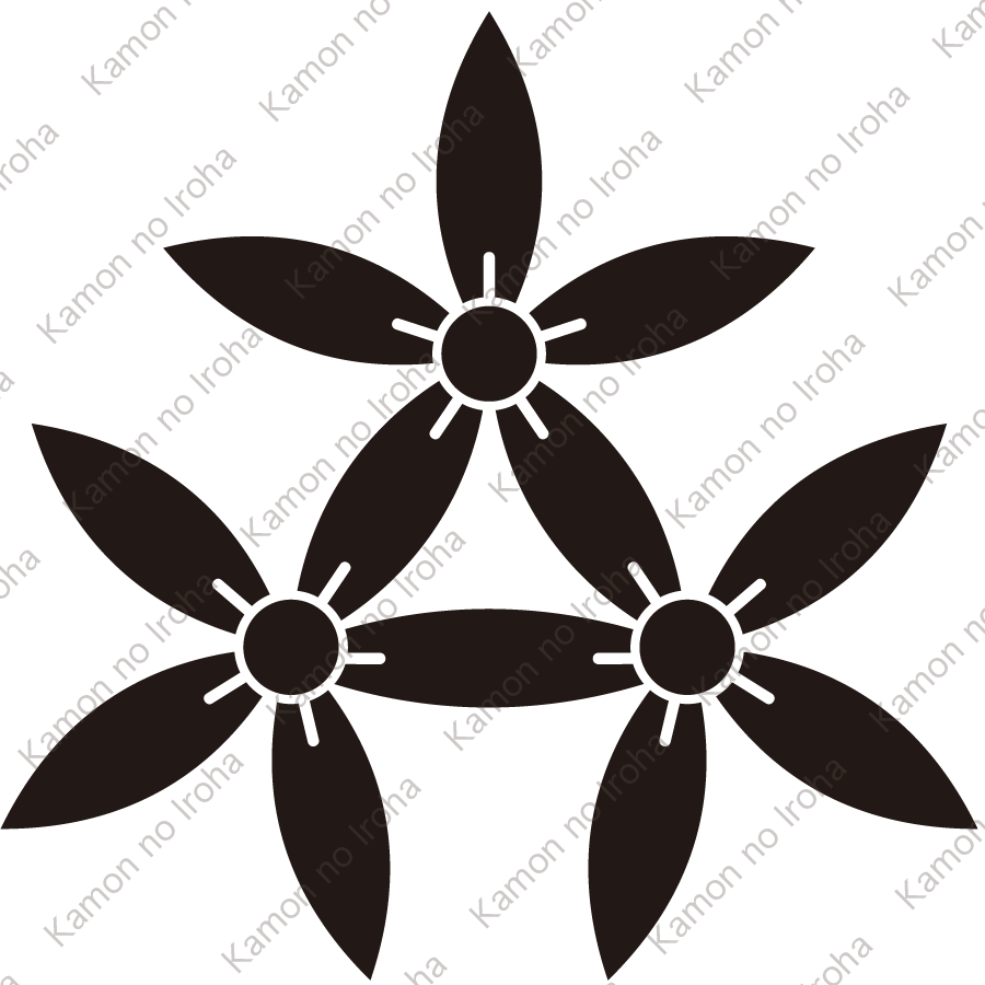 三つ持ち合い細桔梗紋