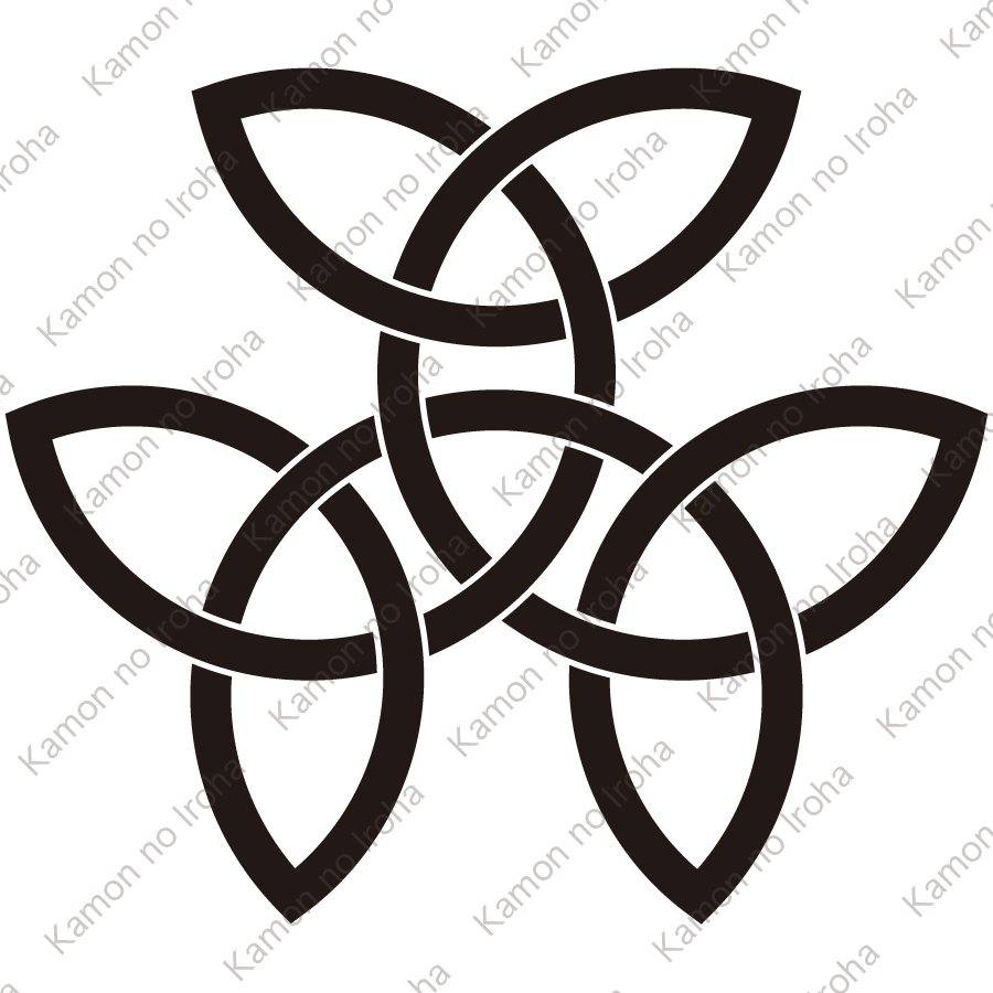 三つ持ち合い結び柏紋