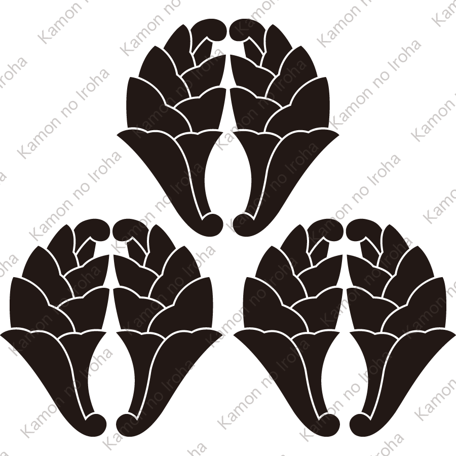 三つ盛り杏葉紋