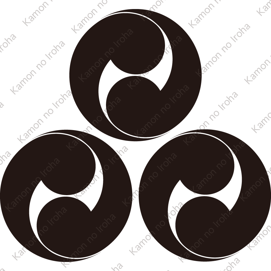 三つ盛り左二つ巴紋