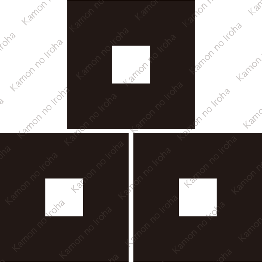 三つ盛り平釘抜紋