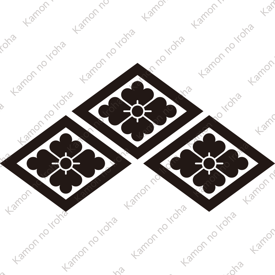 三つ盛り菱に花菱紋