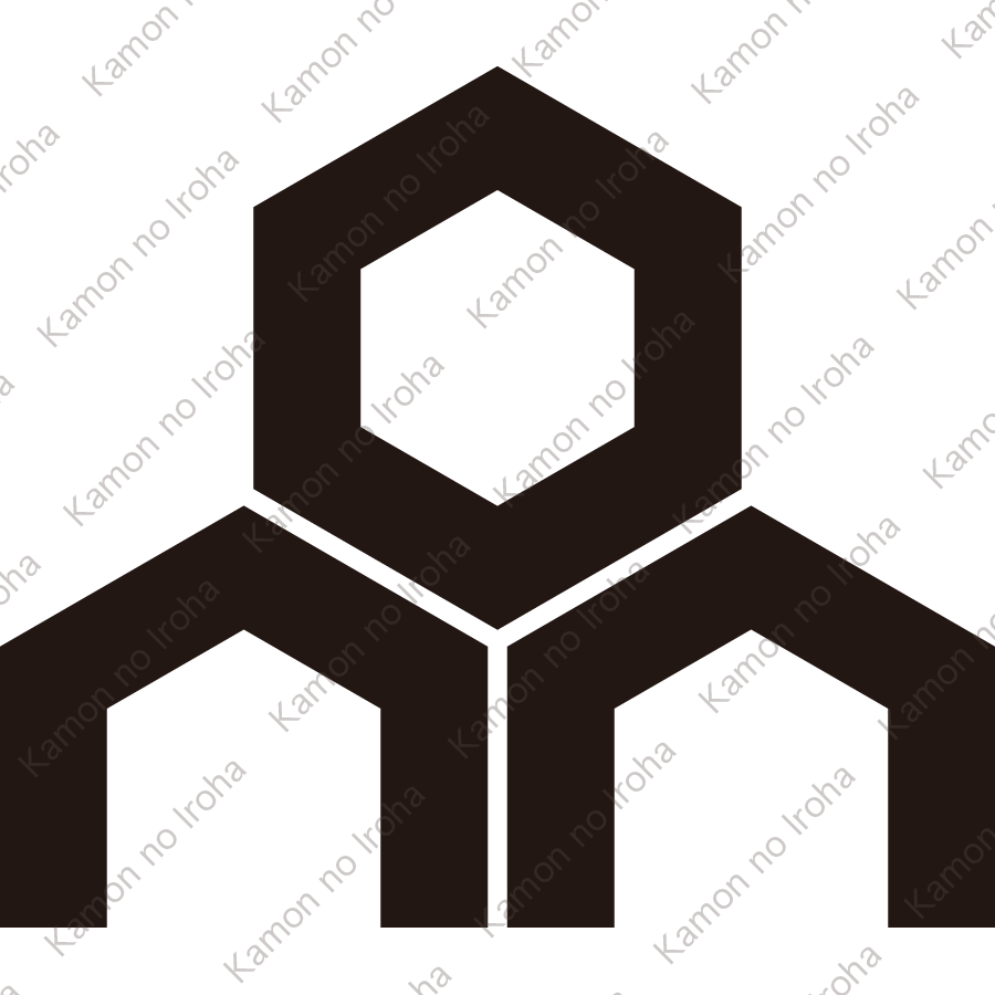 三つ盛り一重亀甲崩し紋
