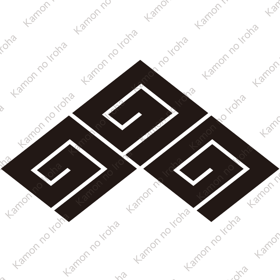 三つ盛り稲妻菱紋