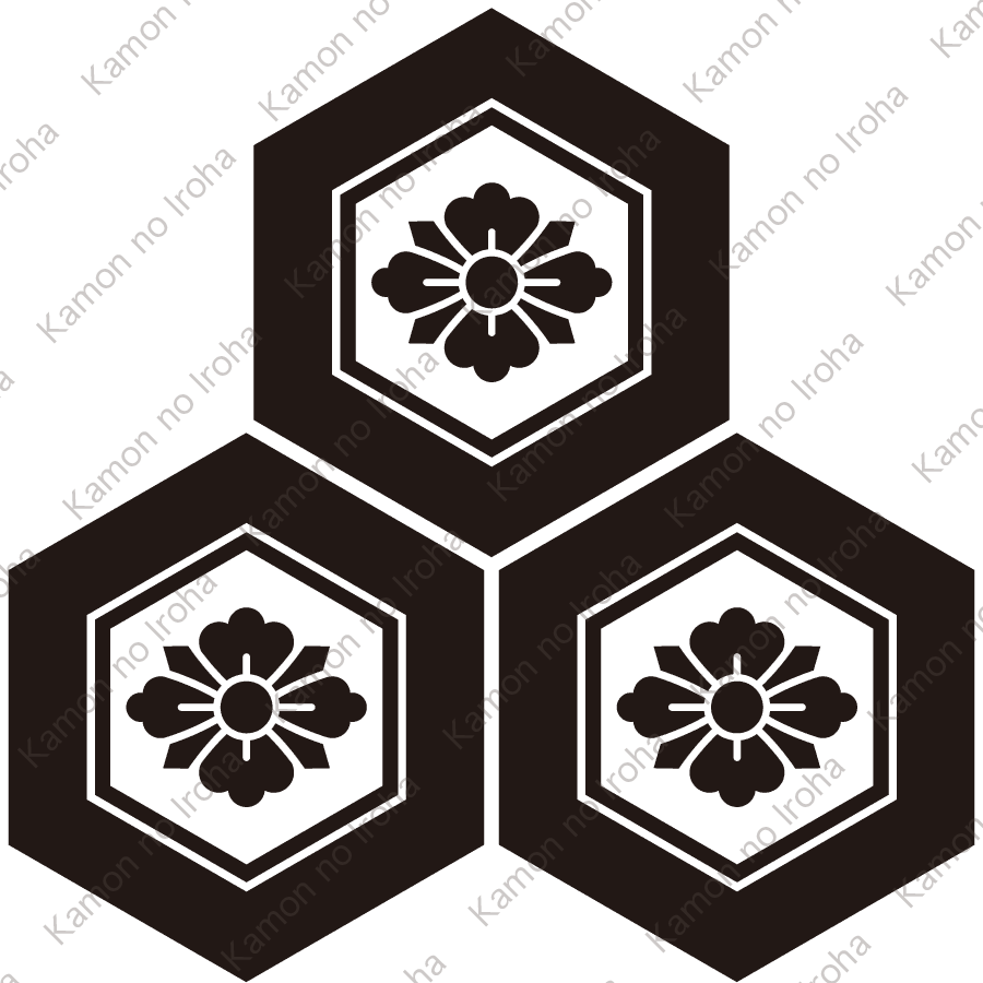 三つ盛り亀甲に剣花角紋