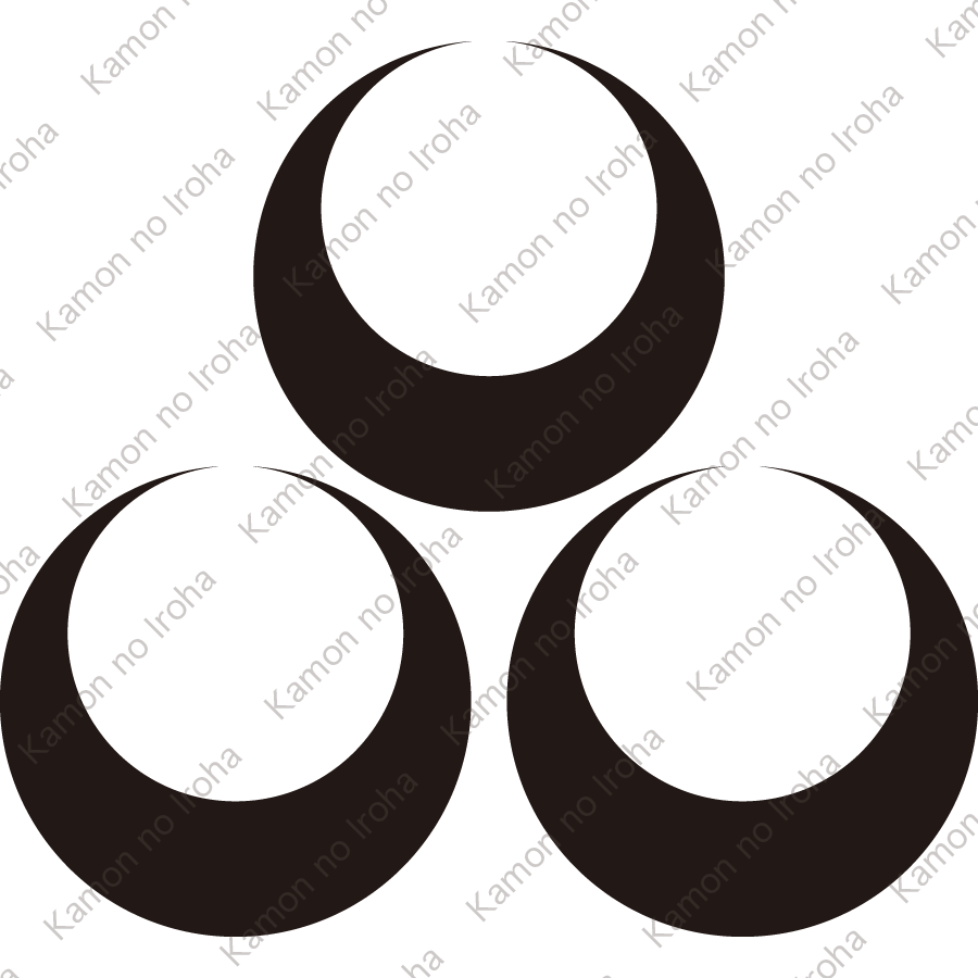 三つ盛り真向かい月紋