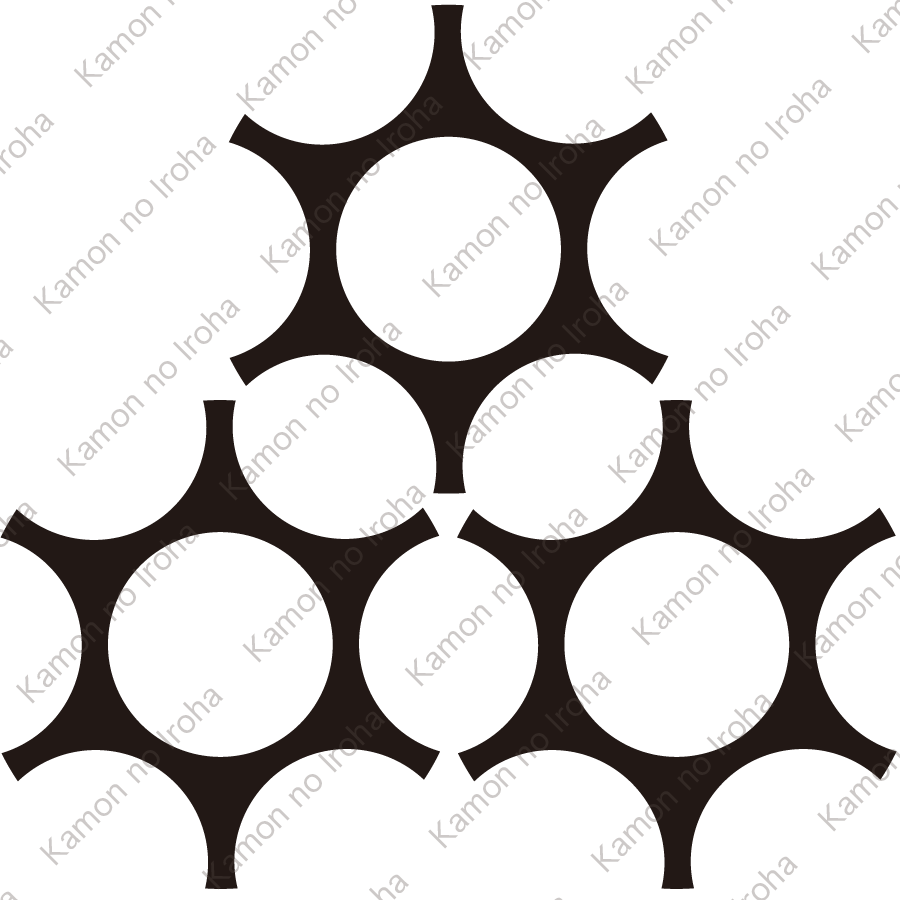 三つ盛り鞠鋏み紋