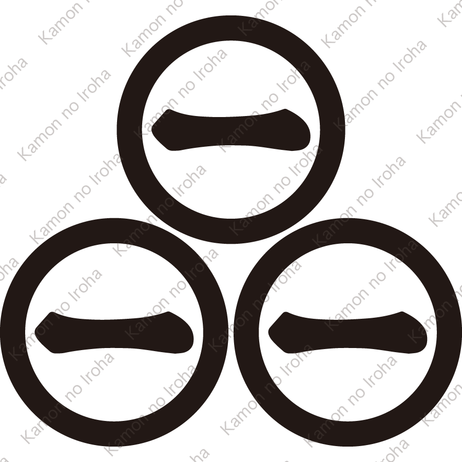 三つ盛り丸に一文字紋