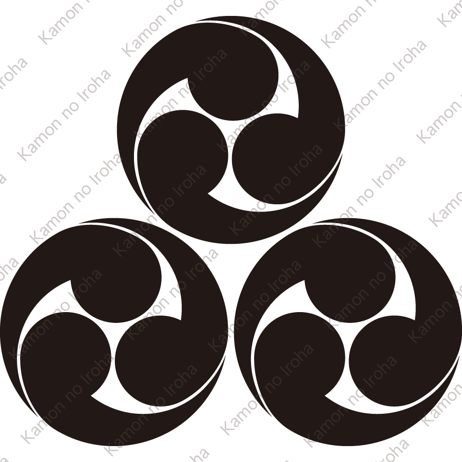 三つ盛り左三つ巴紋