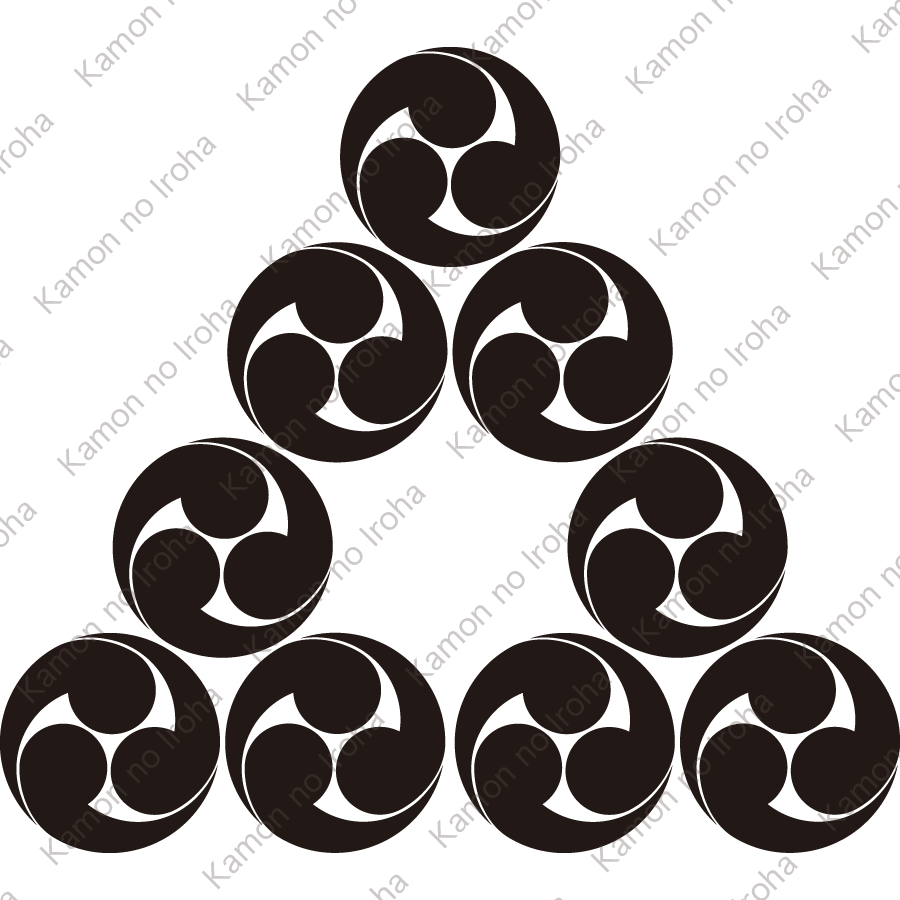 三つ盛り三つ左三つ巴紋