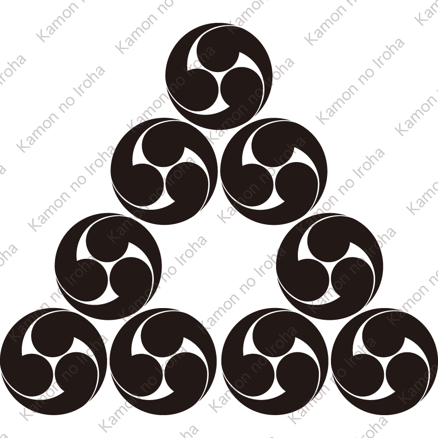 三つ盛り三つ右三つ巴紋