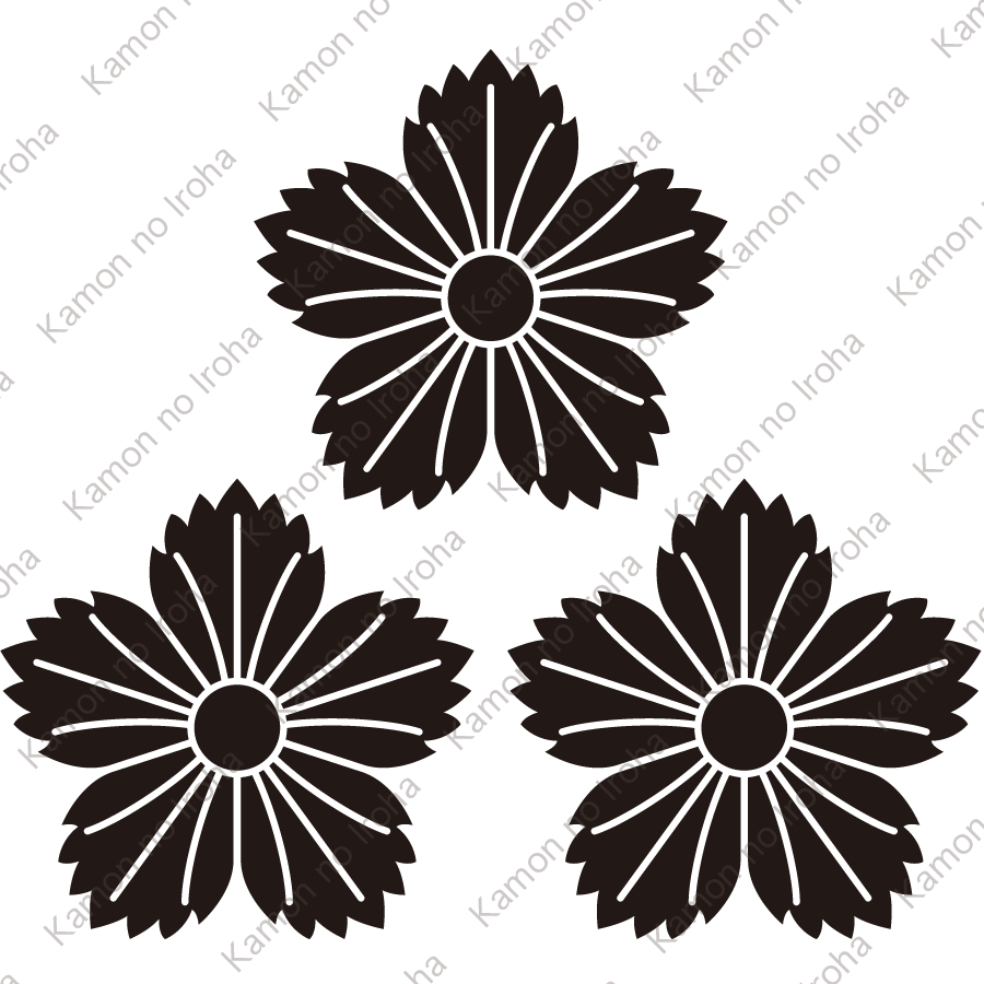 三つ盛り撫子紋