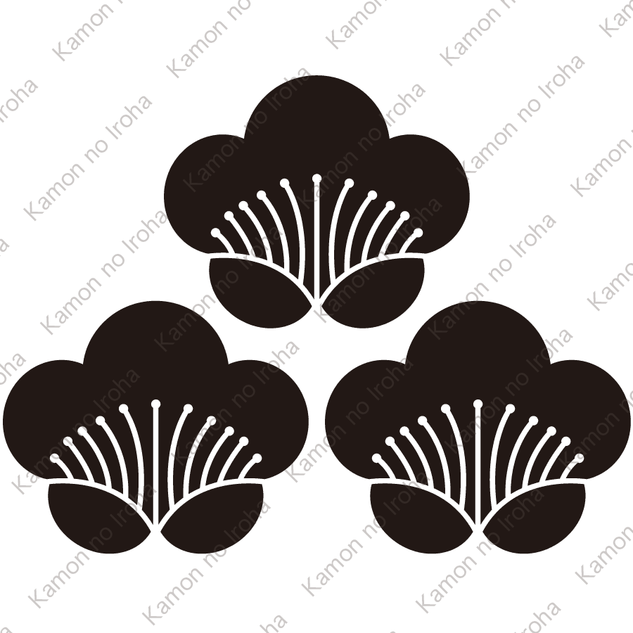 三つ盛り香い梅紋