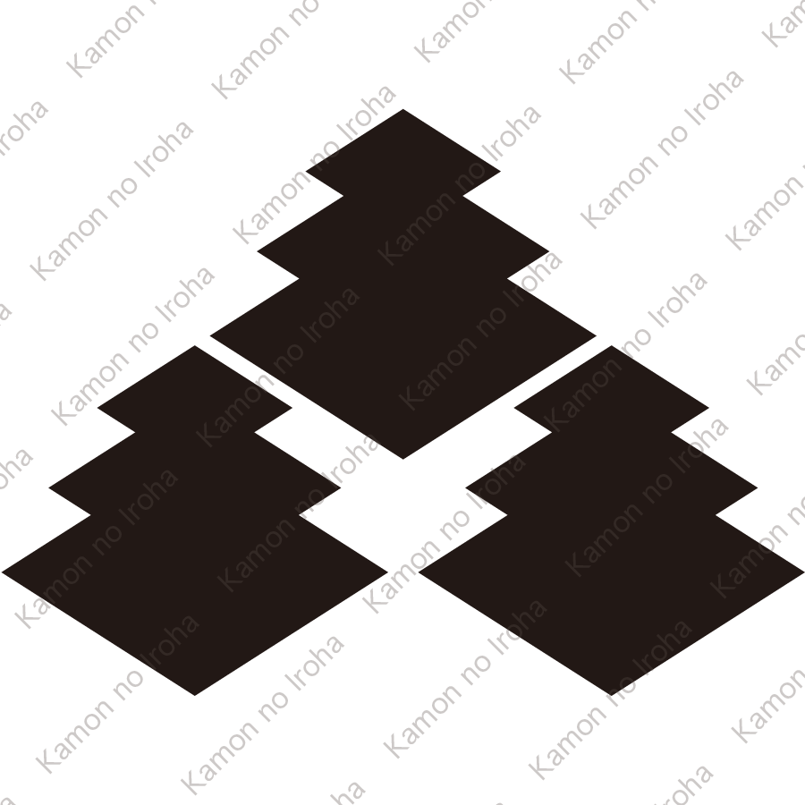 三つ盛り三階菱紋