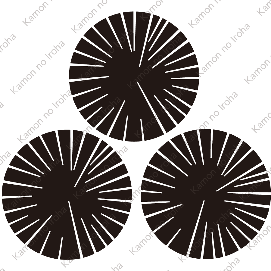 三つ盛り炭の切り口紋