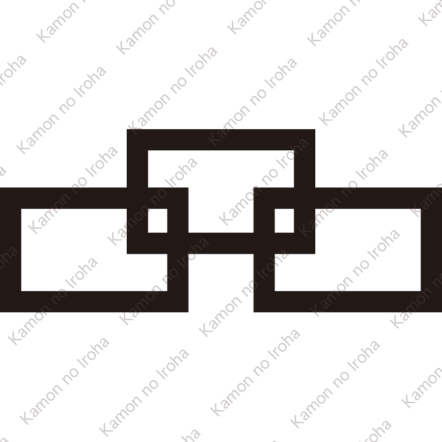 三つ盛り垂れ角紋