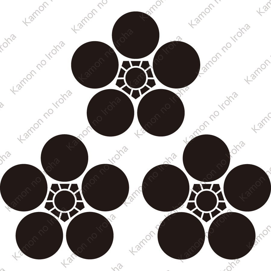 三つ盛り梅鉢紋