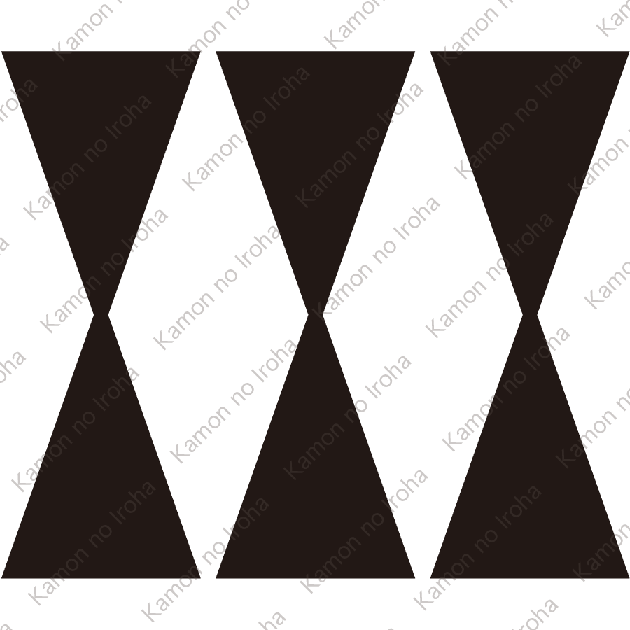 三つ並び輪鼓紋