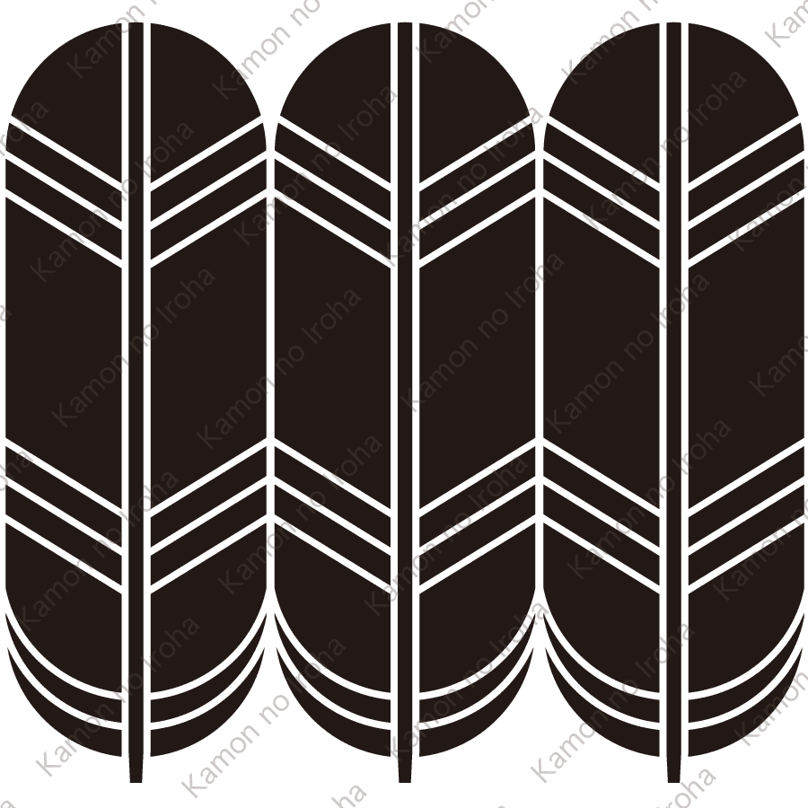 三つ並び鷹の羽紋