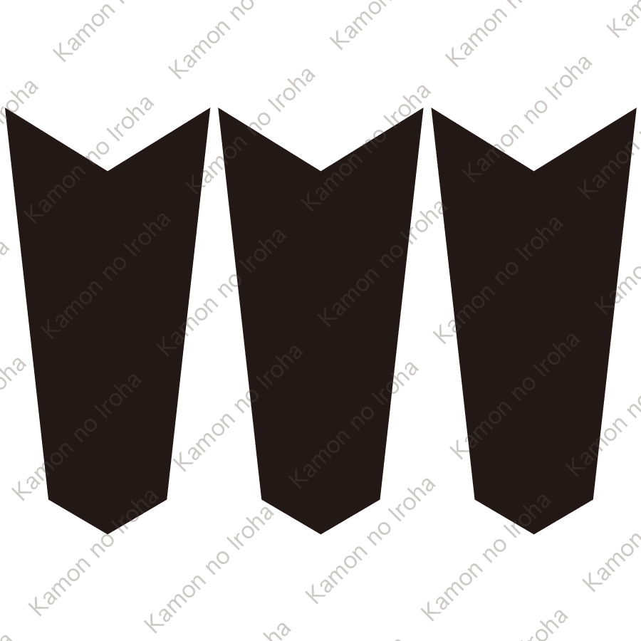 三つ並び矢筈紋