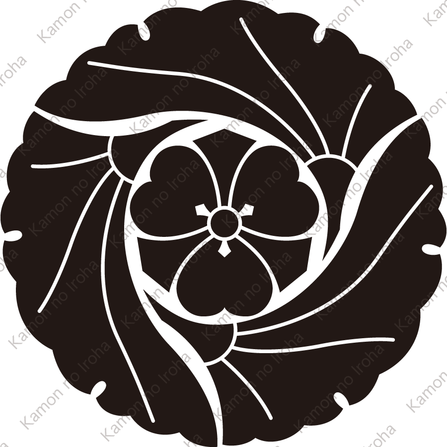 三つ追い銀杏に剣片喰紋