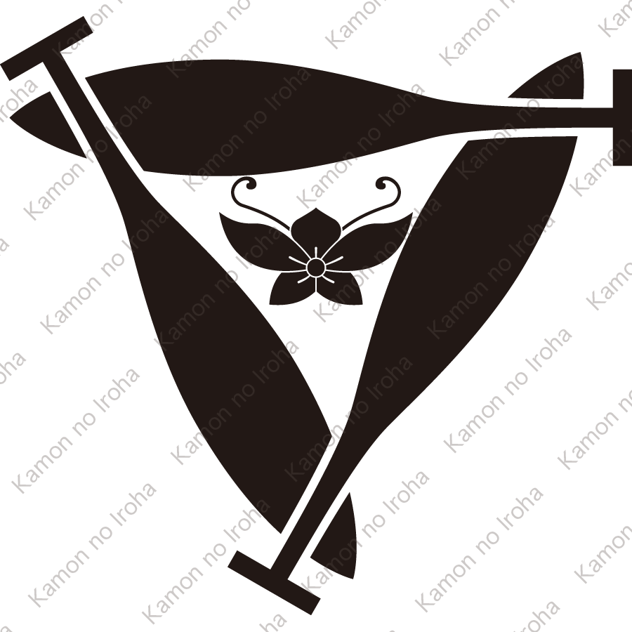 三つ追い重ね櫂に桔梗胡蝶紋