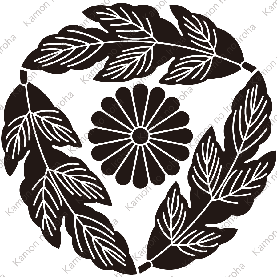 三つ追い菊の葉に菊紋