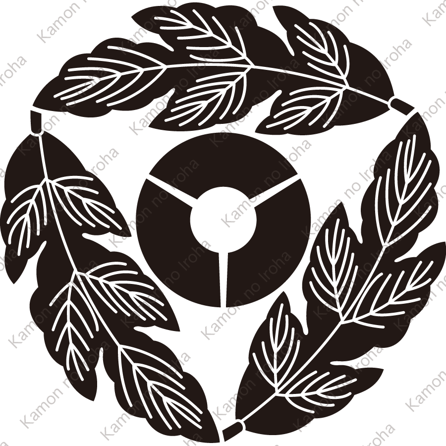 三つ追い菊の葉に三つ地紙紋