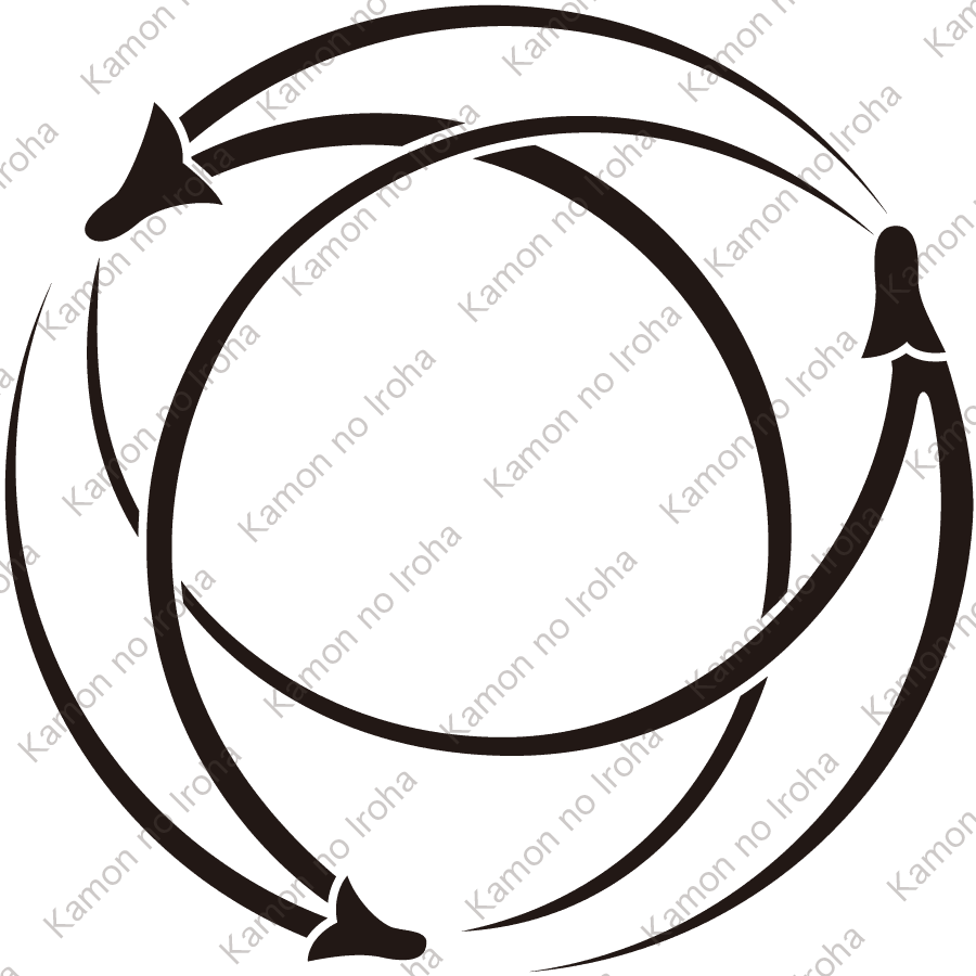 三つ追い組み松葉の丸紋
