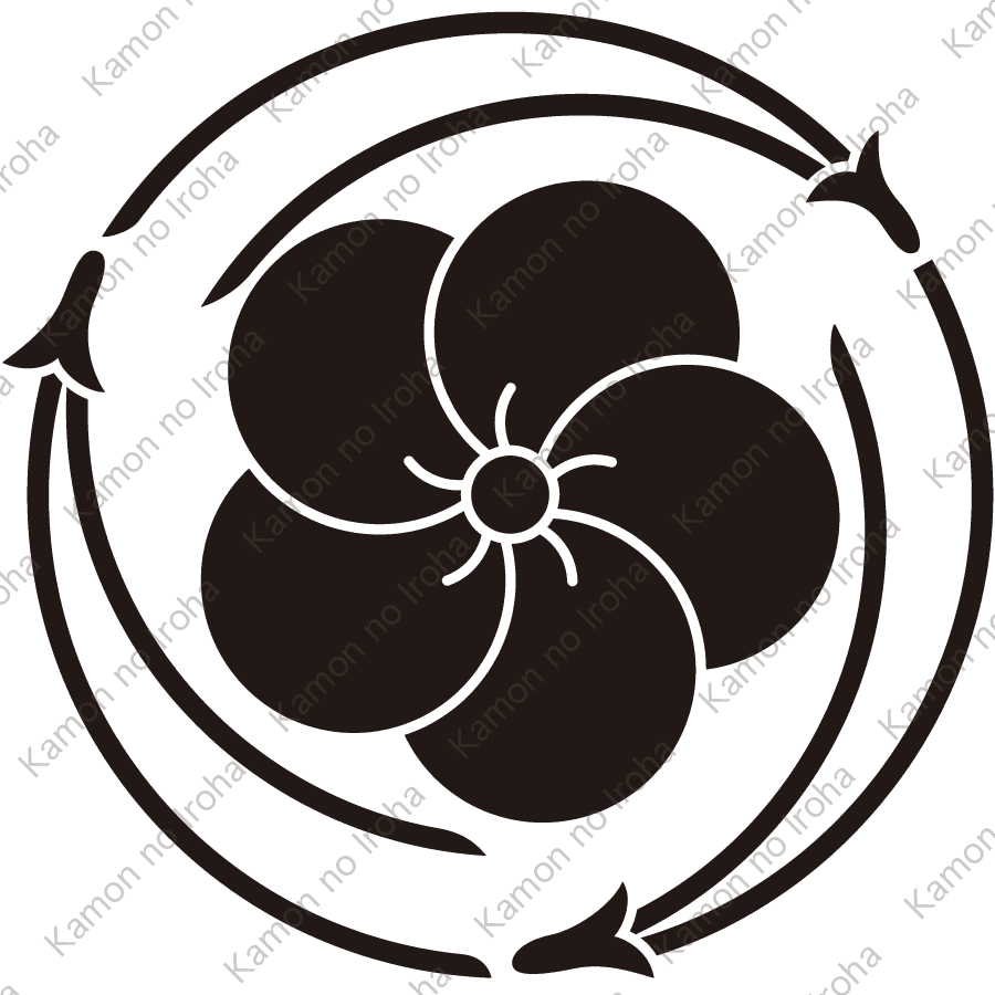 三つ追い松葉に捻じ梅紋