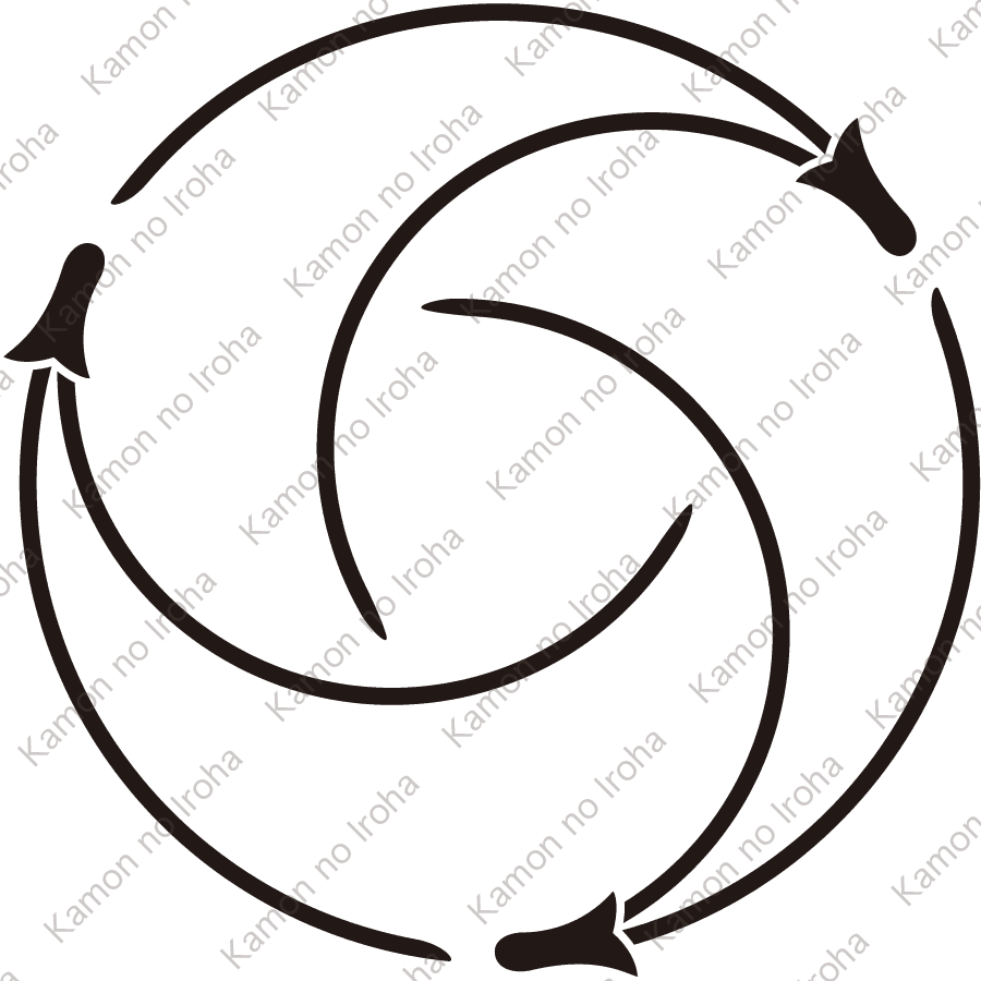 三つ追い松葉の丸紋