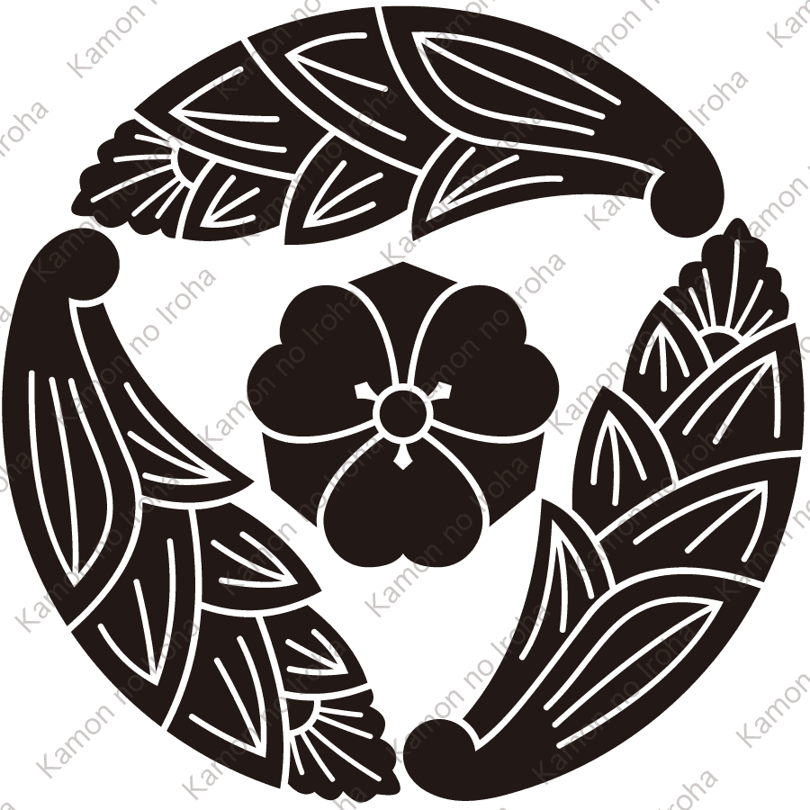 三つ追い茗荷に剣片喰紋