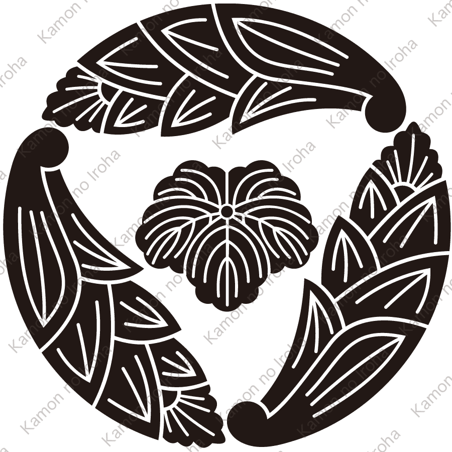 三つ追い茗荷に蔦紋