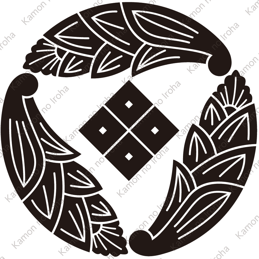 三つ追い茗荷に四つ目紋